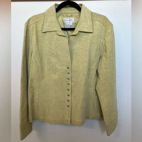 Tan Embossed Leather Jacket - Picture 1 of 3